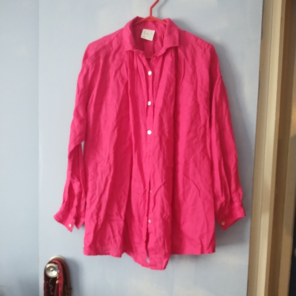Laneway The Label Linen Pink Oversized Shirt M/L